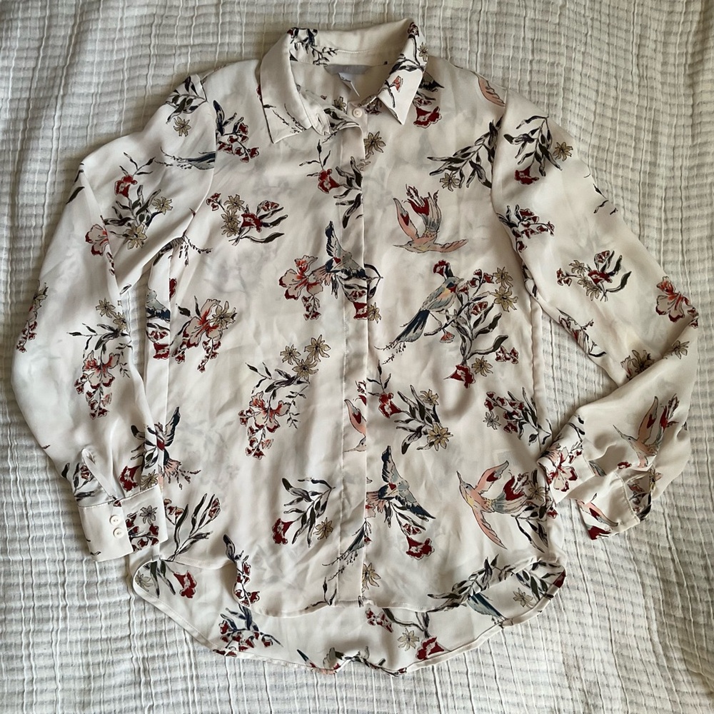 Elegant Floral H&M Button Down Shirt